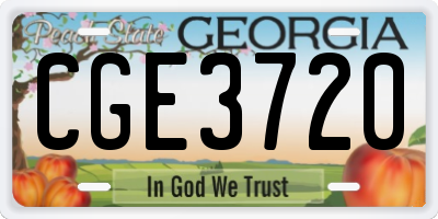 GA license plate CGE3720