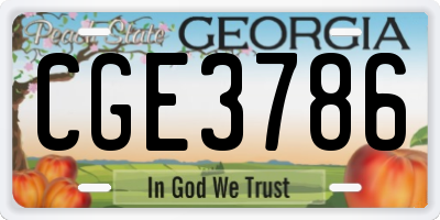 GA license plate CGE3786