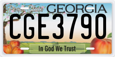 GA license plate CGE3790