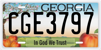GA license plate CGE3797