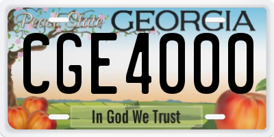 GA license plate CGE4000