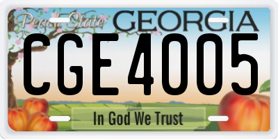 GA license plate CGE4005