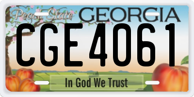 GA license plate CGE4061
