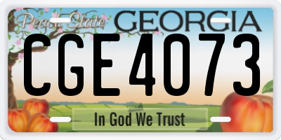 GA license plate CGE4073