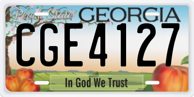 GA license plate CGE4127