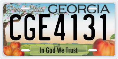 GA license plate CGE4131