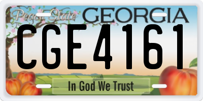GA license plate CGE4161