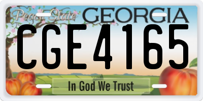GA license plate CGE4165