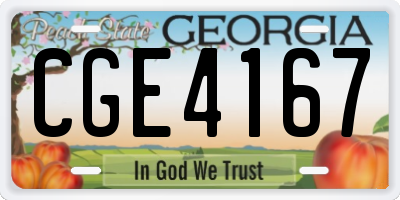GA license plate CGE4167