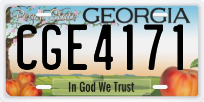 GA license plate CGE4171
