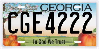 GA license plate CGE4222