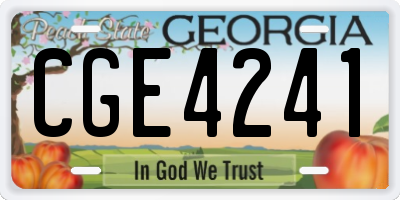 GA license plate CGE4241