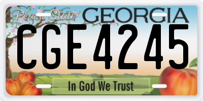 GA license plate CGE4245