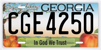 GA license plate CGE4250