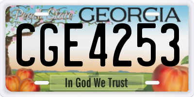 GA license plate CGE4253