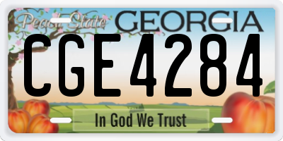 GA license plate CGE4284