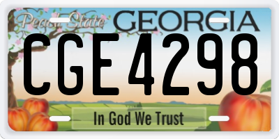 GA license plate CGE4298