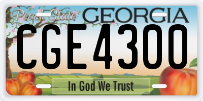 GA license plate CGE4300