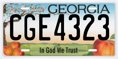GA license plate CGE4323