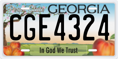 GA license plate CGE4324