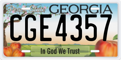 GA license plate CGE4357