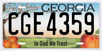 GA license plate CGE4359