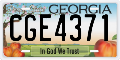 GA license plate CGE4371