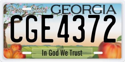 GA license plate CGE4372