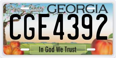 GA license plate CGE4392