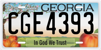 GA license plate CGE4393
