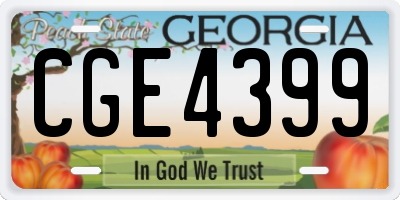GA license plate CGE4399