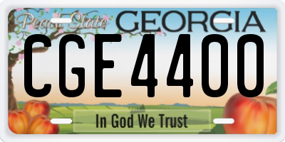 GA license plate CGE4400