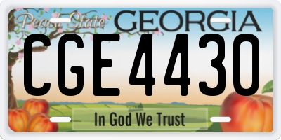 GA license plate CGE4430