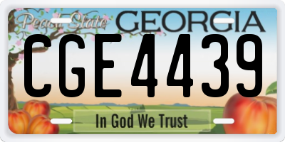 GA license plate CGE4439