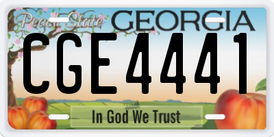 GA license plate CGE4441