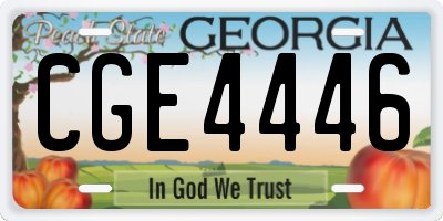 GA license plate CGE4446