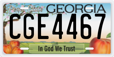 GA license plate CGE4467