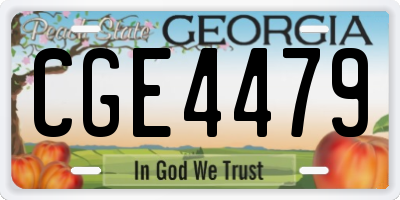 GA license plate CGE4479
