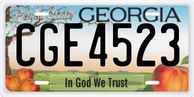 GA license plate CGE4523