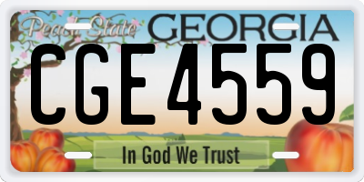GA license plate CGE4559