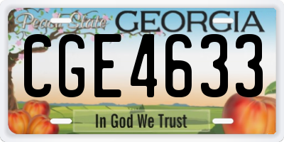 GA license plate CGE4633