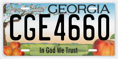 GA license plate CGE4660