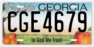 GA license plate CGE4679