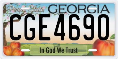 GA license plate CGE4690