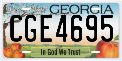 GA license plate CGE4695