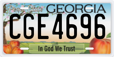 GA license plate CGE4696