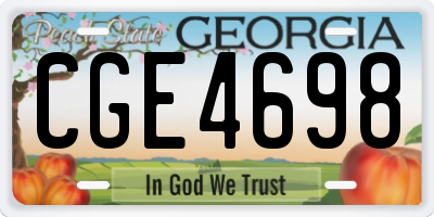 GA license plate CGE4698