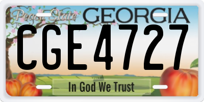 GA license plate CGE4727