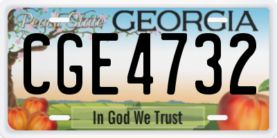 GA license plate CGE4732