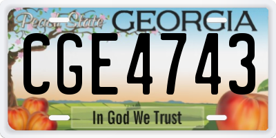 GA license plate CGE4743